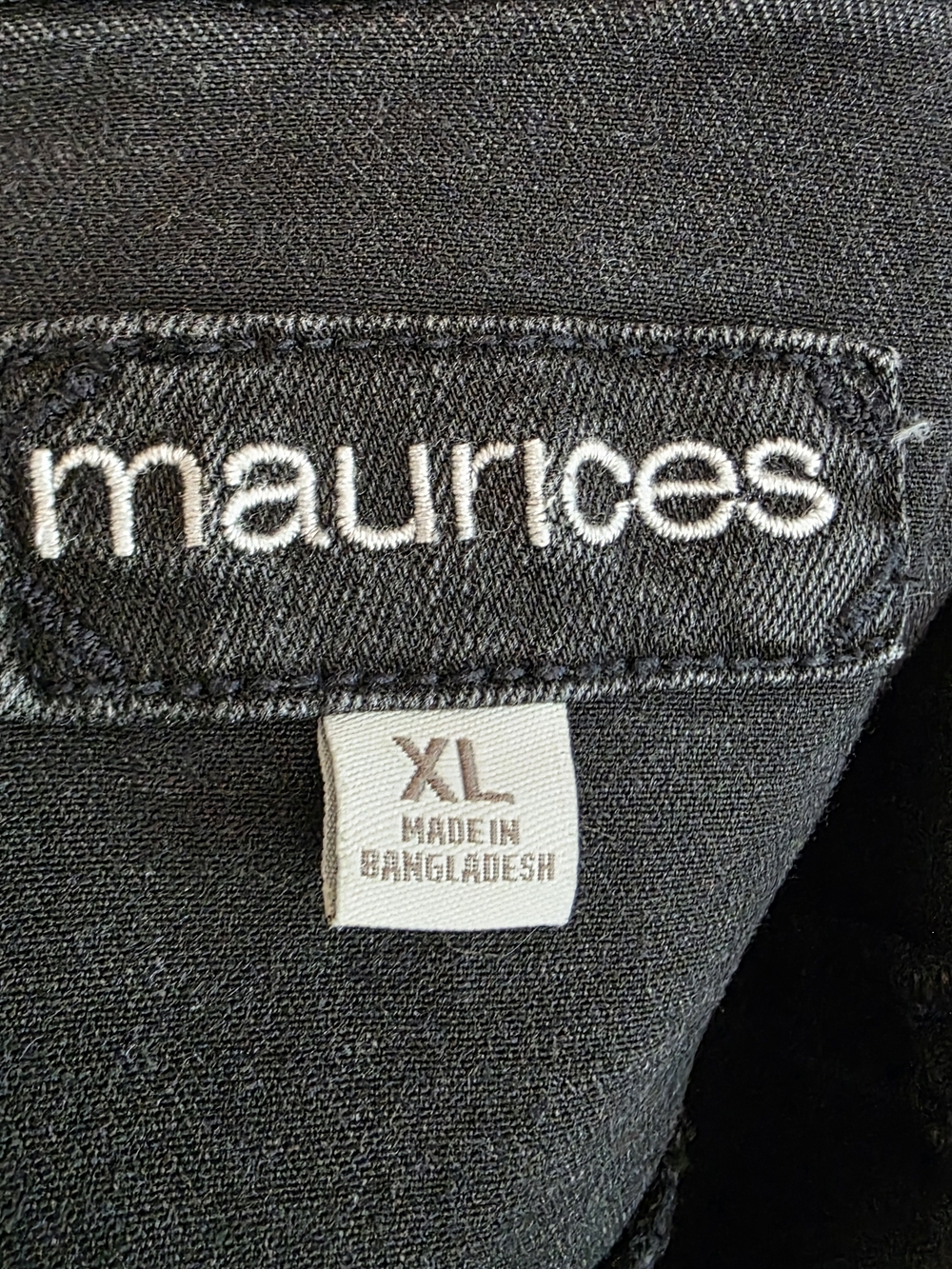 Maurices Black Distressed Denim Jacket Classic Fringe Button Pockets Layer XL - Picture 6 of 9